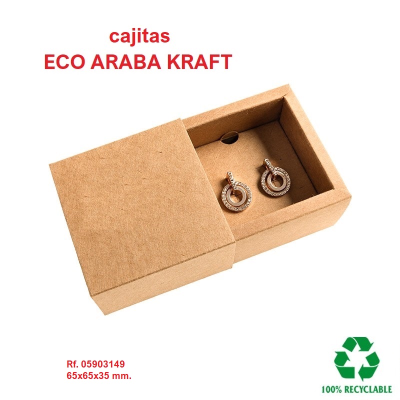 Caja Eco Araba Kraft pendientes 65x65x35 mm.